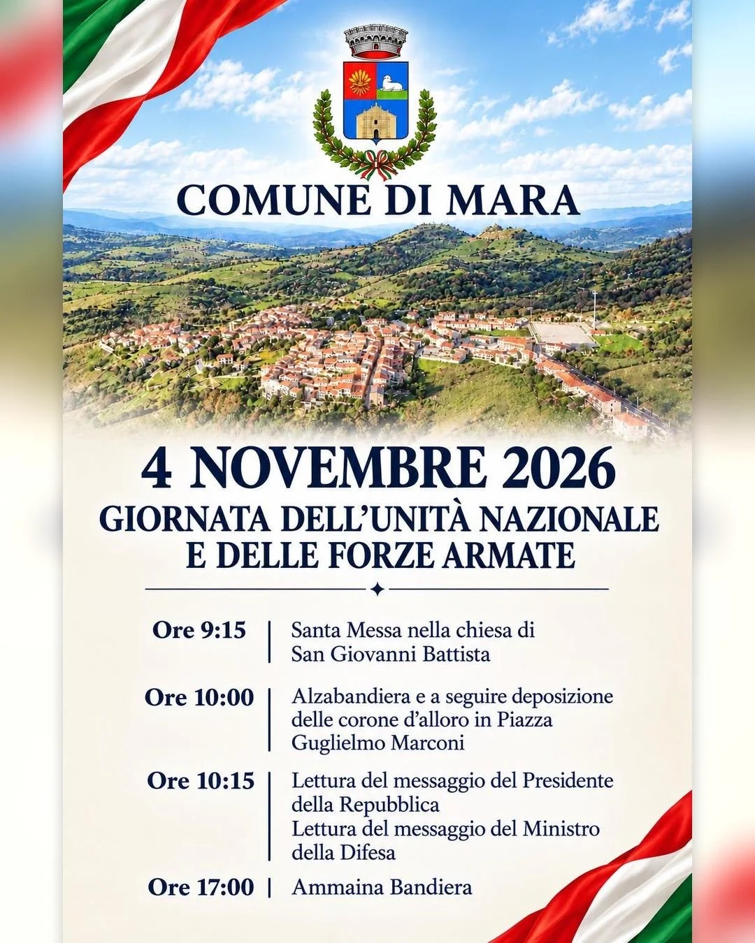 4 novembre 2026 - giornata dell'unità nazionale delle forze armate.
