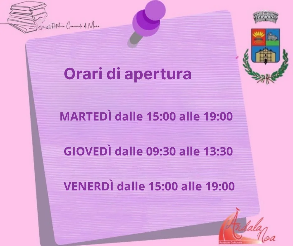 Biblioteca Comunale di Mara: Nuovi orari di apertura al pubblico