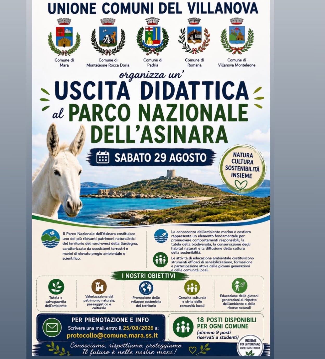 USCITA DIDATTICA PRESSO IL PARCO NAZIONALE DELL'ASINARA:  ATTIVITà DI EDUCAZIONE AMBIENTALE MARINA ED ESCURSIONE GUIDATA