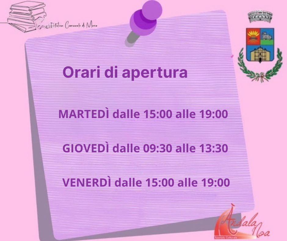 Biblioteca Comunale di Mara: Nuovi orari di apertura al pubblico